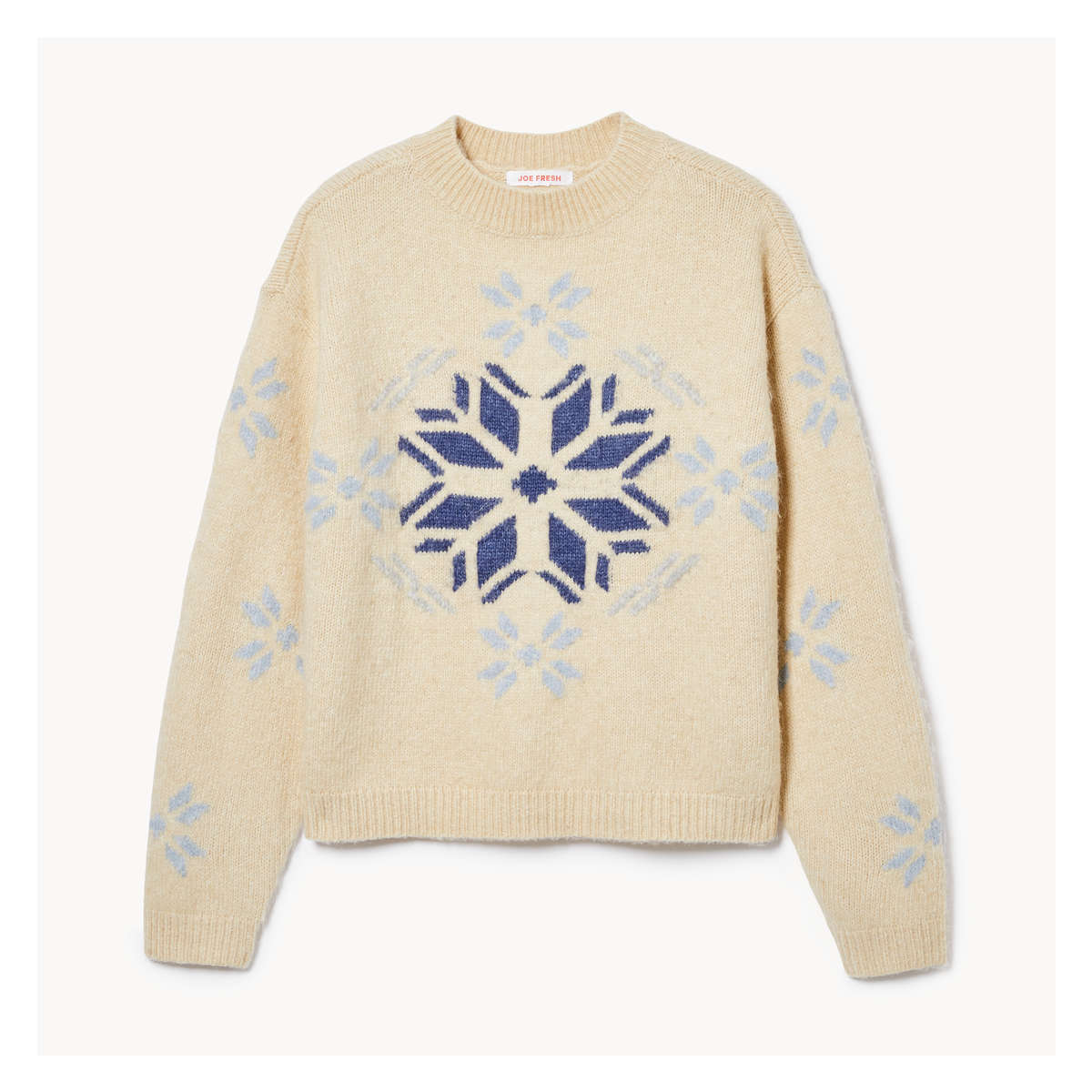 Snowflake Knit Sweater in Off White from Joe Fresh